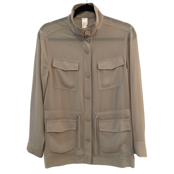 MarlaWynne Wynne Layers Chiffon Safari Jacket Linen Size Small New - Picture 2 of 12